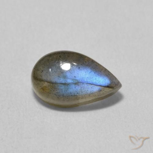 1.05ct Natural Multicolor Labradorita, En forma de pera, Translúcido