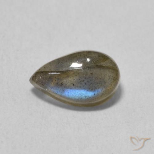 Labradorita Multicolor natural de 1.05 ct, En forma de pera, Translúcido