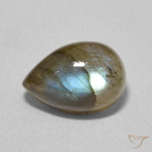 2.48ct Natural Multicolor Labradorita, En forma de pera, Translúcido