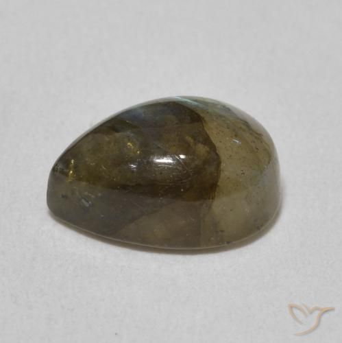 Labradorita Multicolor natural de 2.48 ct, En forma de pera, Translúcido