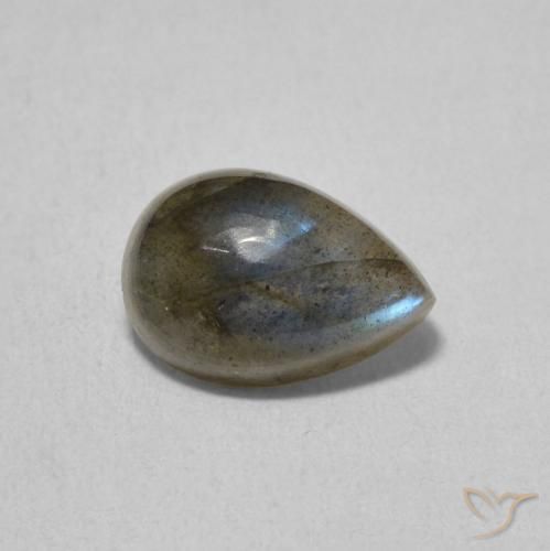 Labradorita Multicolor natural de 2.18 ct, En forma de pera, Translúcido