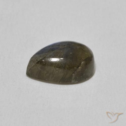 Labradorita Multicolor natural de 2.18 ct, En forma de pera, Translúcido
