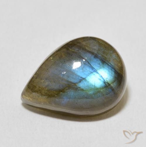 8.66ct Natural Multicolor Labradorita, En forma de pera, Translúcido
