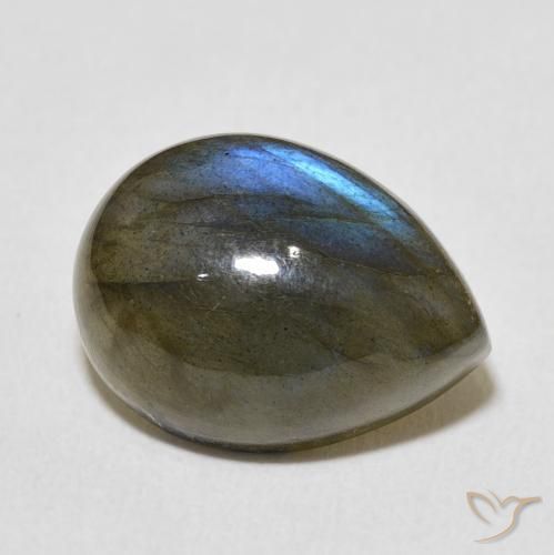 9.42ct Natural Multicolor Labradorita, En forma de pera, Translúcido