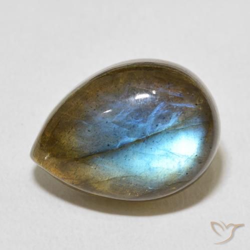 10.10ct Natural Multicolor Labradorita, En forma de pera, Translúcido