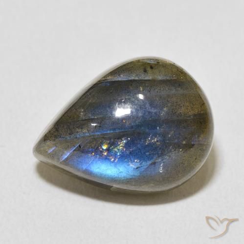 9.64ct Natural Multicolor Labradorita, En forma de pera, Translúcido