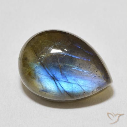 10.57ct Natural Multicolor Labradorita, En forma de pera, Transparente