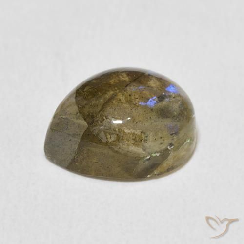 Labradorita Multicolor natural de 3.91 ct, En forma de pera, Translúcido