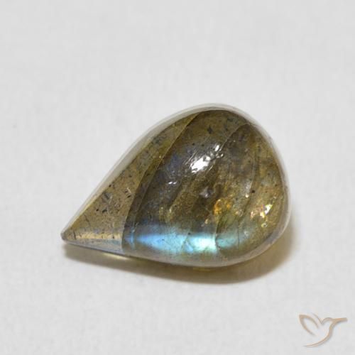 2.67ct Natural Multicolor Labradorita, En forma de pera, Translúcido