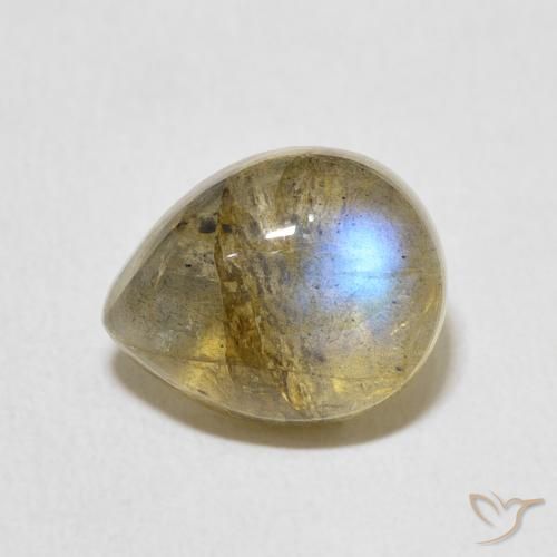 3.95ct Natural Multicolor Labradorita, En forma de pera, Translúcido
