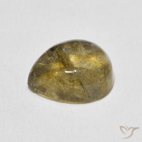 Labradorita Multicolor natural de 3.95 ct, En forma de pera, Translúcido