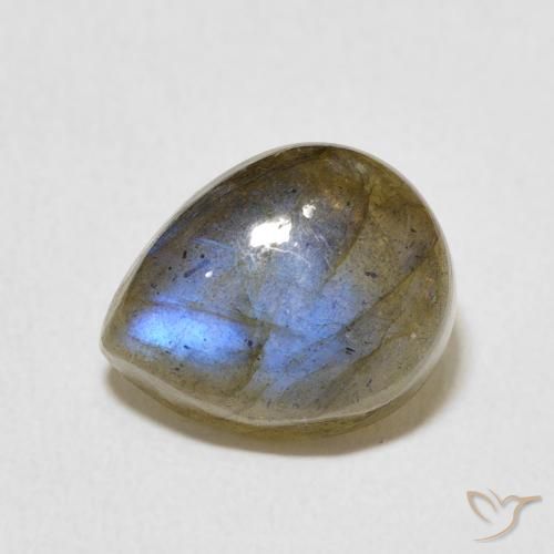 3.87ct Natural Multicolor labradorita, En forma de pera, Translúcido