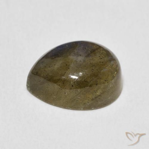 Labradorita Multicolor natural de 3.87 ct, En forma de pera, Translúcido