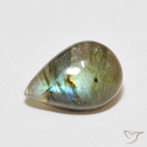 4.47ct Natural Multicolor Labradorita, En forma de pera, Translúcido