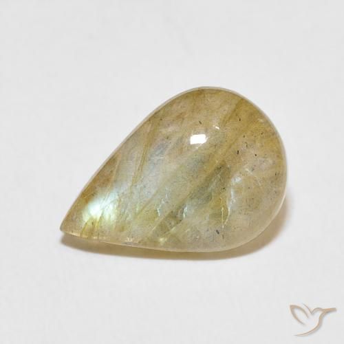 3.40ct Natural Multicolor Labradorita, En forma de pera, Translúcido