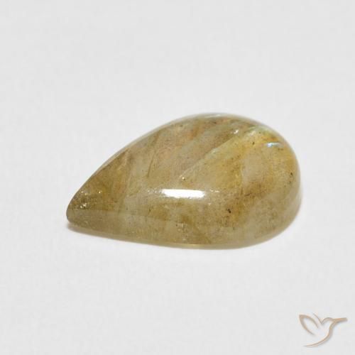 Labradorita Multicolor natural de 3.40 ct, En forma de pera, Translúcido