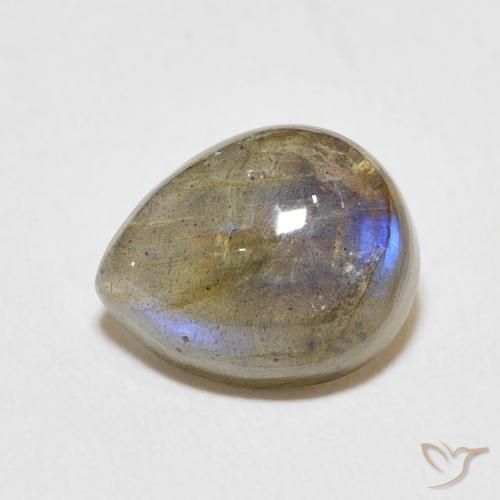 3.92ct Natural Multicolor Labradorita, En forma de pera, Translúcido