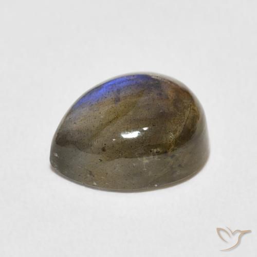 Labradorita Multicolor natural de 3.92 ct, En forma de pera, Translúcido