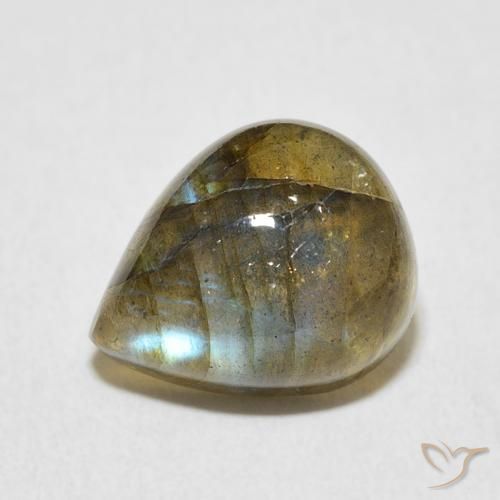 4.78ct Natural Multicolor Labradorita, En forma de pera, Translúcido