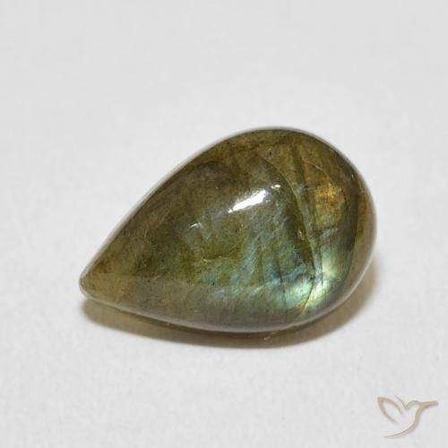 3.62ct Natural Multicolor Labradorita, En forma de pera, Translúcido