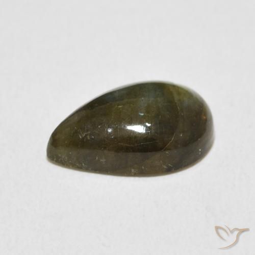 Labradorita Multicolor natural de 3.62 ct, En forma de pera, Translúcido