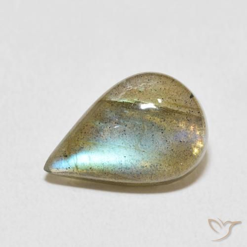 3.57ct Natural Multicolor Labradorita, En forma de pera, Translúcido