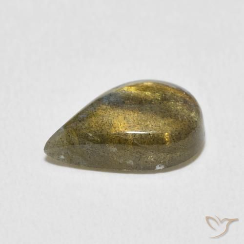 Labradorita Multicolor natural de 3.57 ct, En forma de pera, Translúcido