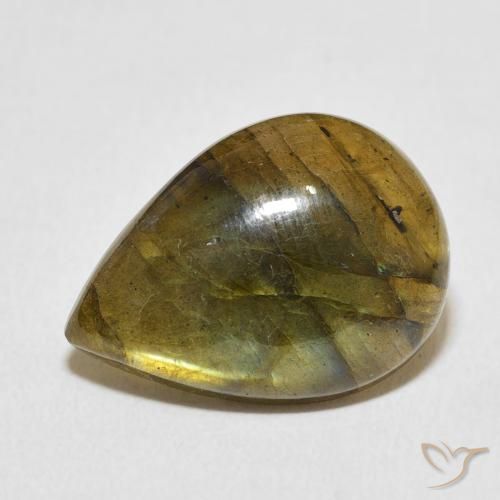 8.95ct Natural Multicolor labradorita, En forma de pera, Translúcido