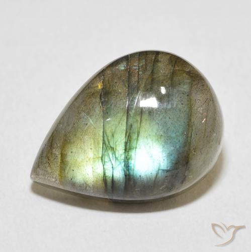 11.64ct Natural Multicolor Labradorita, En forma de pera, Translúcido