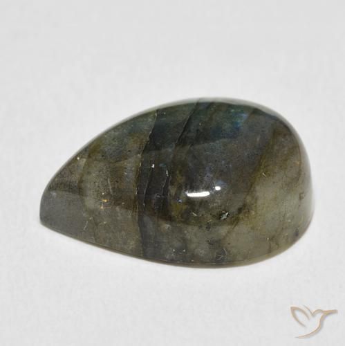 Labradorita Multicolor natural de 11.64 ct, En forma de pera, Translúcido