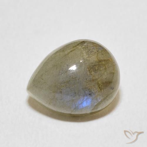 Labradorita Multicolor natural de 4.03 ct, En forma de pera, Translúcido