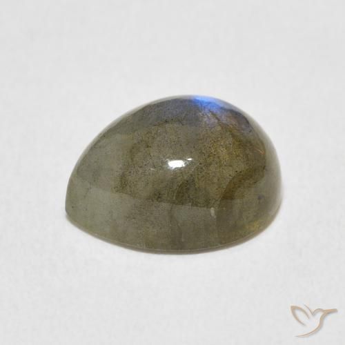 Labradorita Multicolor natural de 4.03 ct, En forma de pera, Translúcido