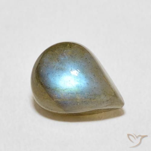 3.07ct Natural Multicolor Labradorita, En forma de pera, Translúcido