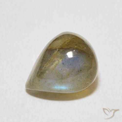 Labradorita Multicolor natural de 3.07 ct, En forma de pera, Translúcido