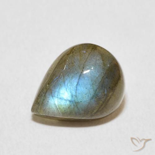 2.65ct Natural Multicolor Labradorita, En forma de pera, Translúcido
