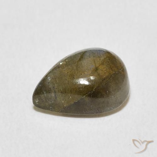 Labradorita Multicolor natural de 2.65 ct, En forma de pera, Translúcido