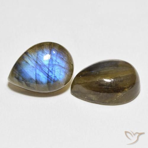 Gemas de Labradorita Multicolor natural de 19.24 ct, En forma de pera, Translúcido