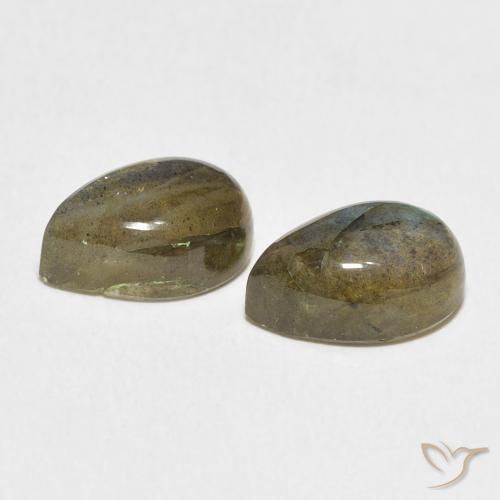 Gemas de Labradorita Multicolor natural de 7.97 ct, En forma de pera, Translúcido