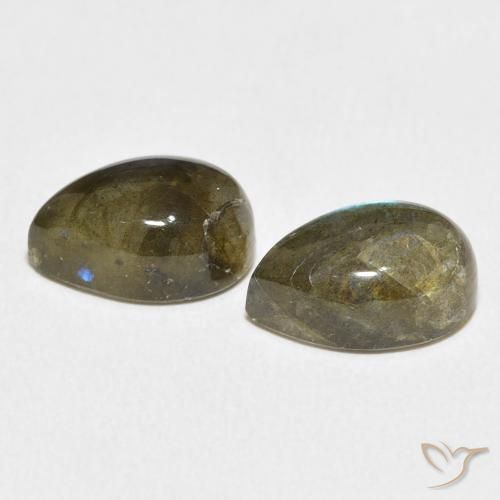 Gemas de Labradorita Multicolor natural de 8.16 ct, En forma de pera, Translúcido