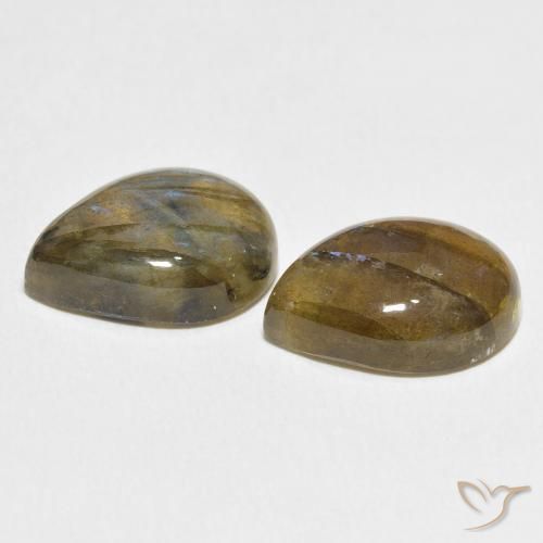 Gemas de Labradorita Multicolor natural de 16.50 ct, En forma de pera, Translúcido