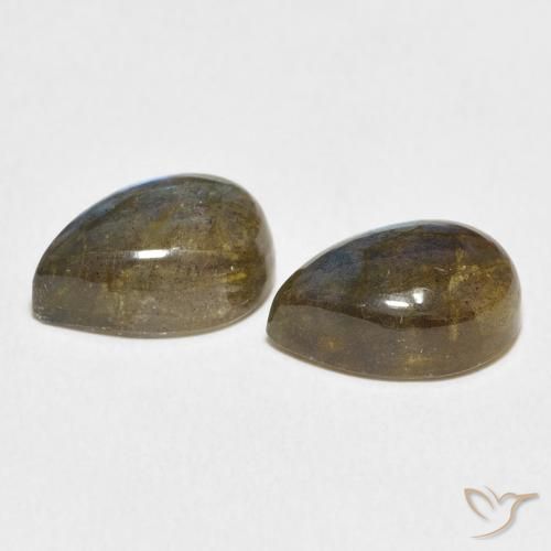Gemas de Labradorita Multicolor natural de 7.71 ct, En forma de pera, Translúcido