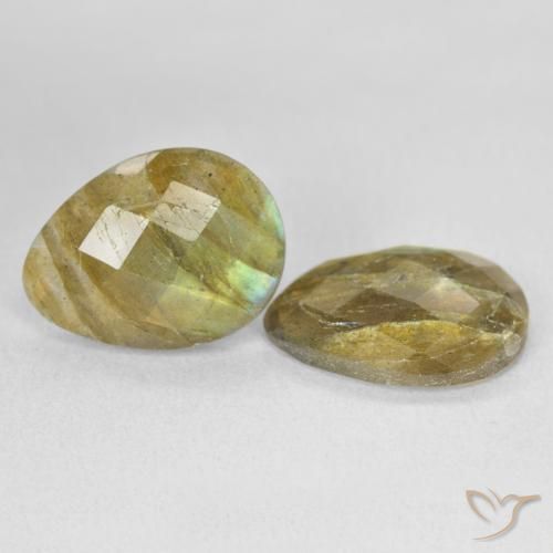Gemas de Labradorita Multicolor natural de 11.14 ct, En forma de pera, Translúcido