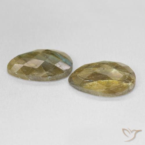Gemas de Labradorita Multicolor natural de 11.14 ct, En forma de pera, Translúcido