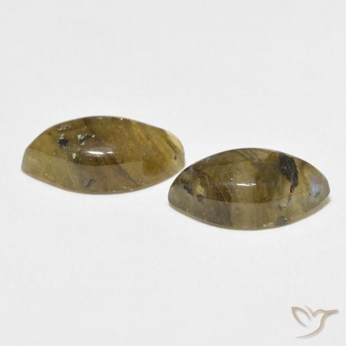 Gemas de Labradorita Multicolor natural de 7.16 ct, Marquesa, Translúcido