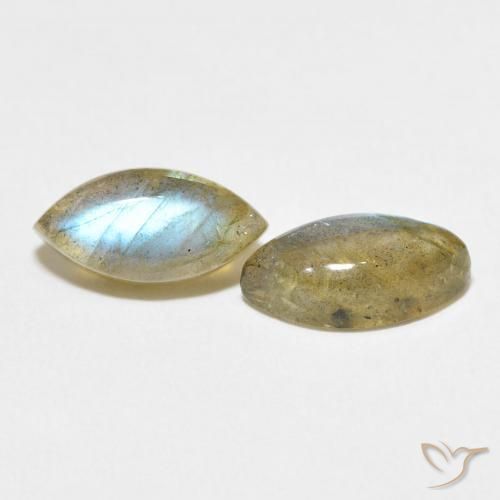 Gemas de Labradorita Multicolor natural de 4.97 ct, Marquesa, Translúcido