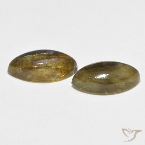 Gemas de Labradorita Multicolor natural de 6.65 ct, Marquesa, Translúcido