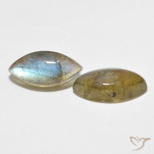 Gemas de Labradorita Multicolor natural de 7.47 ct, Marquesa, Translúcido