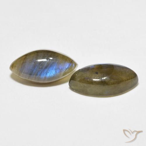 Gemas de Labradorita Multicolor natural de 7.20 ct, Marquesa, Translúcido