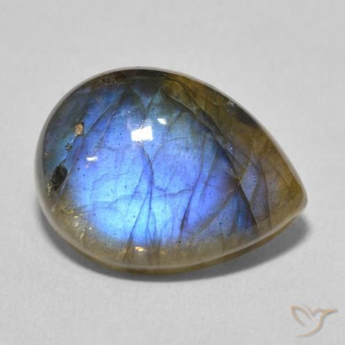 8.26ct Natural Multicolor Labradorita, En forma de pera, Translúcido