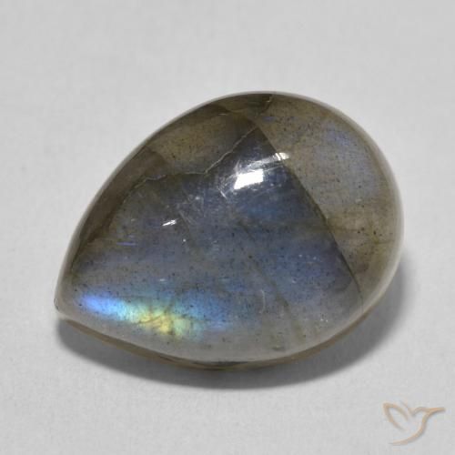 10.67ct Natural Multicolor labradorita, En forma de pera, Translúcido